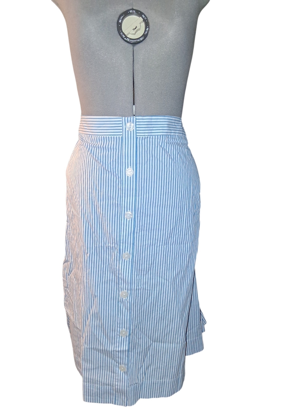 A New Day Button-Front Blue & White Stripe Midi Skirt Sz 4X